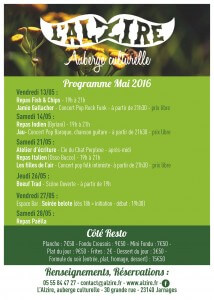 programme mai 2016 à l'Alzire